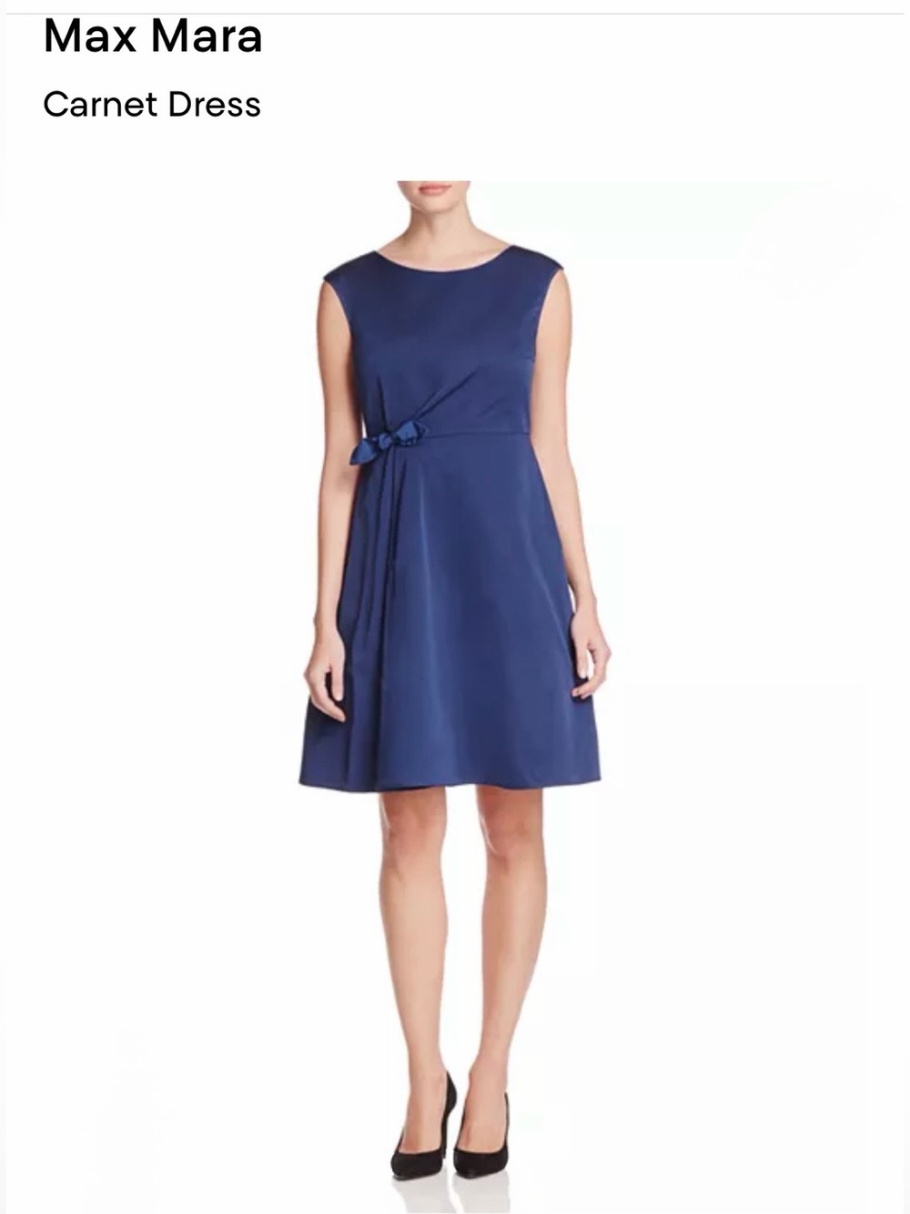MaxMara Carnet Dress Midnight Blue Sz 8 Current Season MSRP: $1695